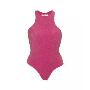Good American Cut In One-Piece Swimsuit in Hawaiian Pink 001